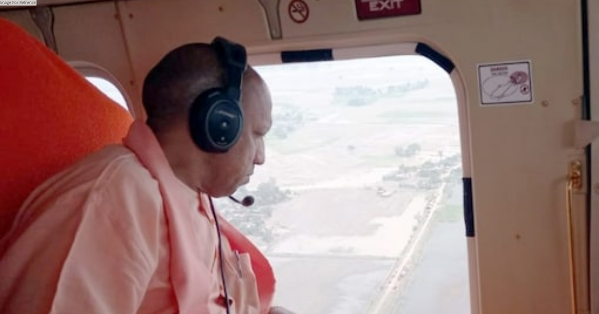UP CM conducts aerial survey of flood-hit areas